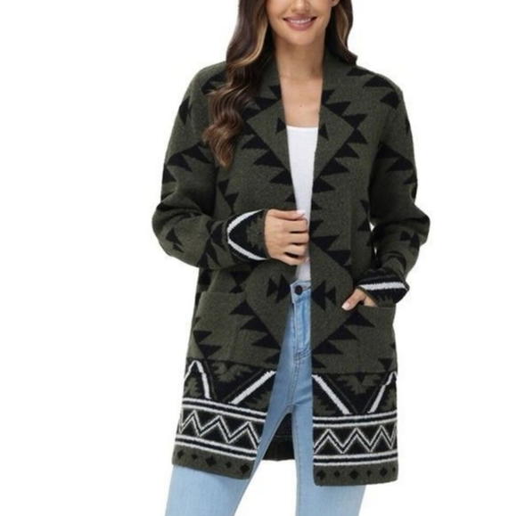 Frye Ladies' Patterned Cardigan Sweater Size L - Picture 1 of 6